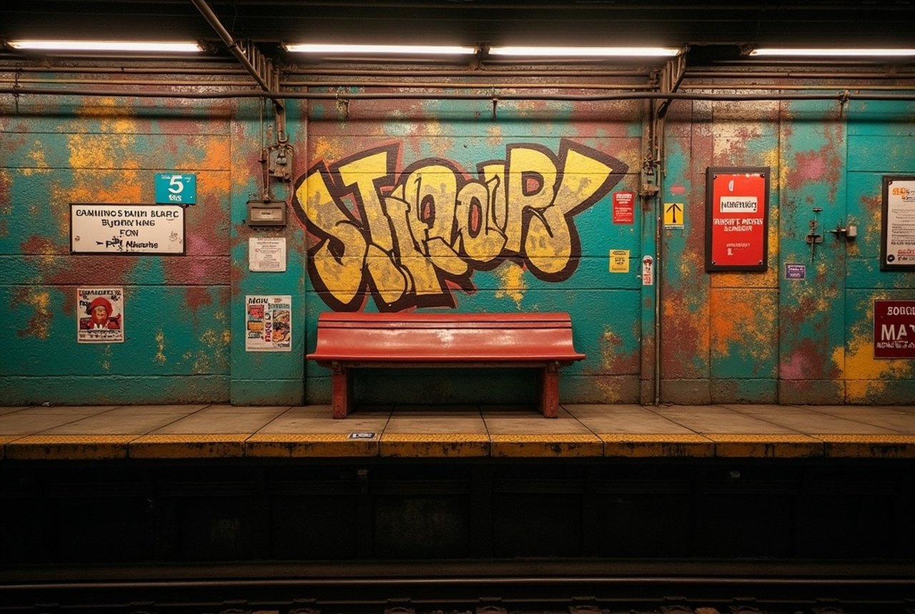 Elevated subway platform bench at 149th Street–Grand Concourse
