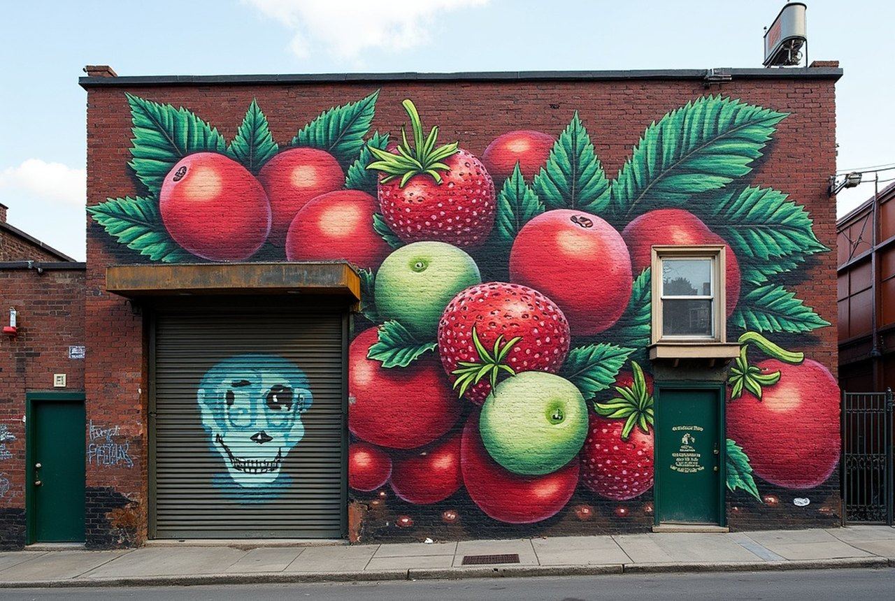 Fresh rotating mural wall on a Long Island City industrial building