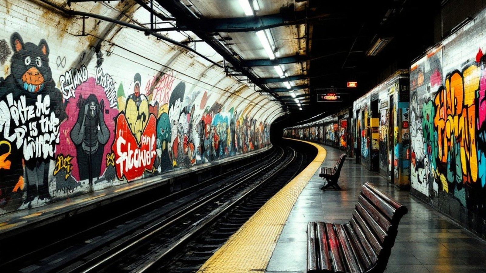 Elevated subway platform at 149th Street–Grand Concourse, tracks curving away, a bench in the foreground
